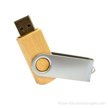 Wooden USB Flash Drive with Engraved/Silk Printed Logo and Recyclable HousingNew